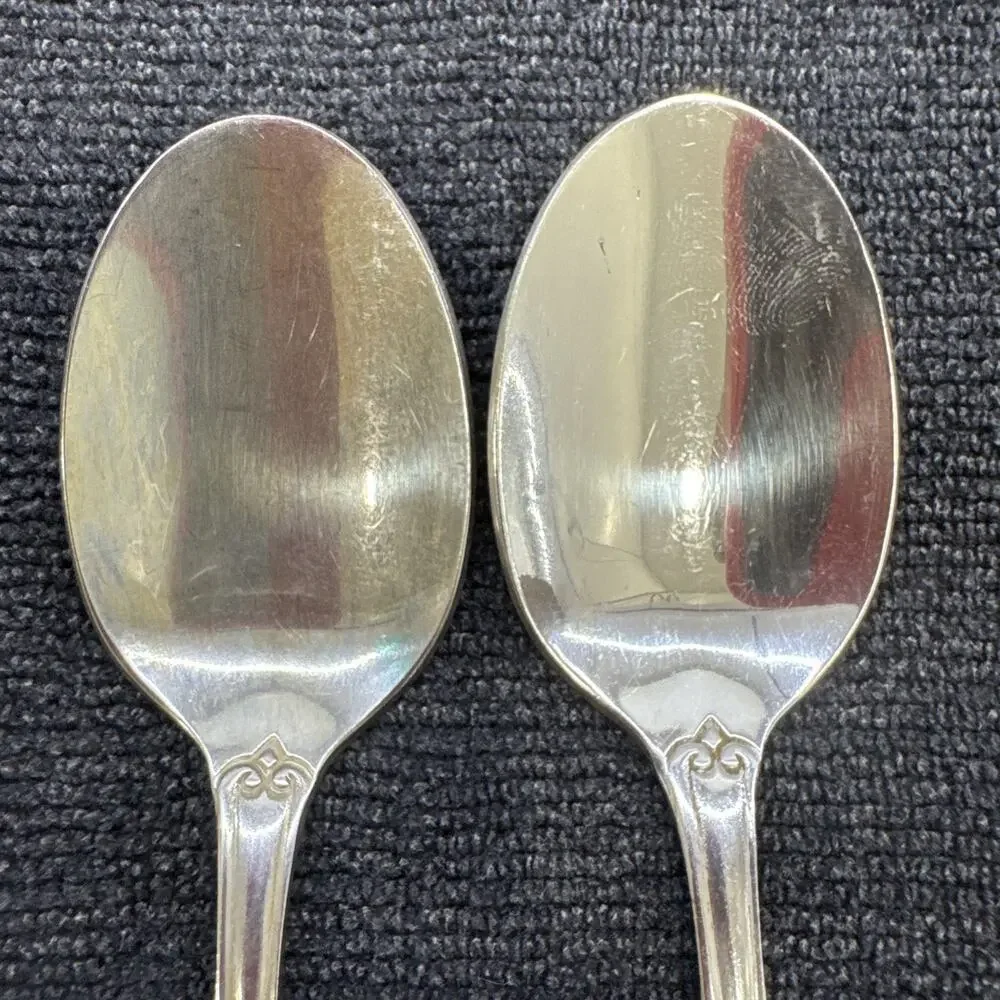 2 AMSILCO World Tableware Coquille Stainless Steel Flatware Teaspoons 6 1/4